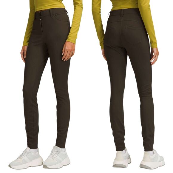 Lululemon Pants Women Size 26 Green City Sleek High Rise Slim Athletic W5EJ8 - Picture 1 of 12